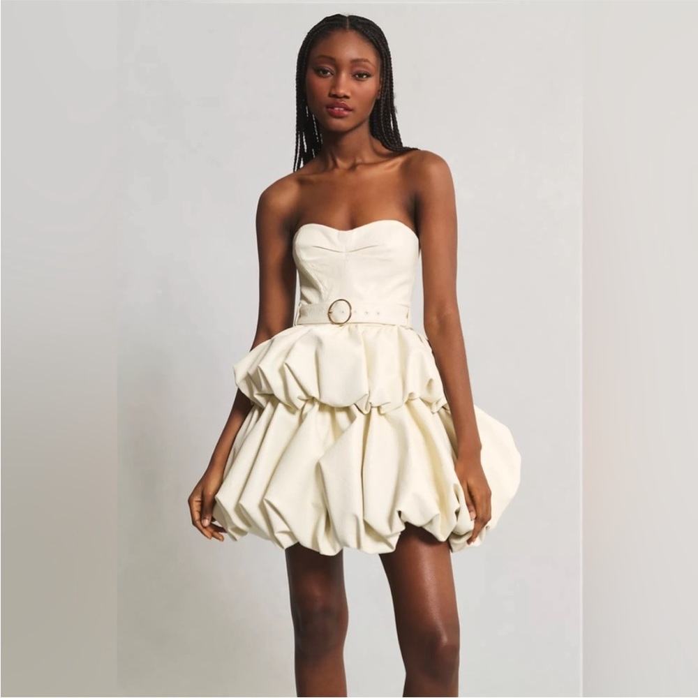 Let Me Be Strapless Belted Bubble Dress